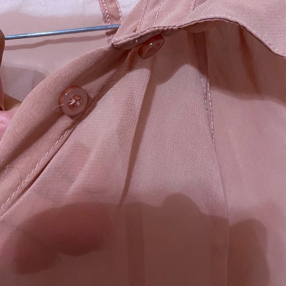2000s FOREVER 21 mesh see through dusty rose pink blush button up - Picture 3 of 3